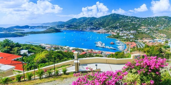 Caribbean, St Thomas US Virgin Islands. Panoramic view.